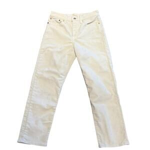 Levi’s Wedgie Straight Cream Corduroy Jeans In a Womens Size 27 x 25